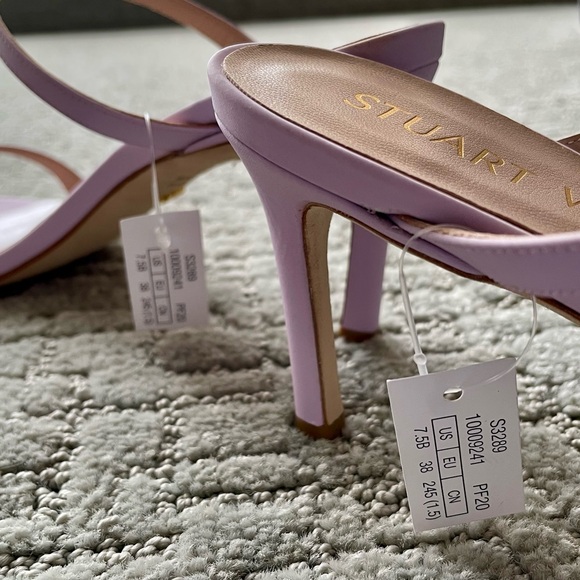 Stuart Weitzman Aleena sandal / reflective vinyl / light purple / size 7.5 / nwt - Picture 8 of 10